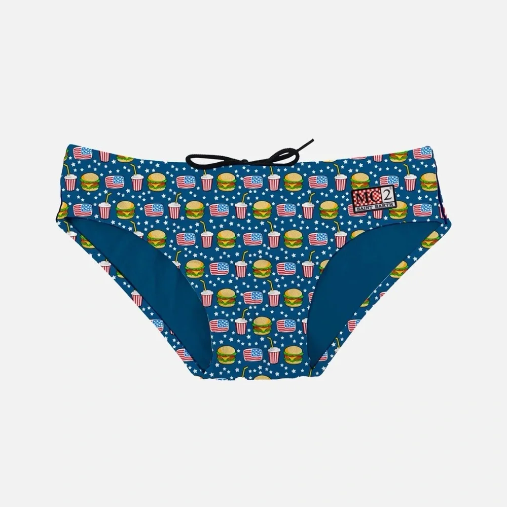 MC2 Saint Barth Blue Swim Briefs Size 2 🍔 🇺🇸